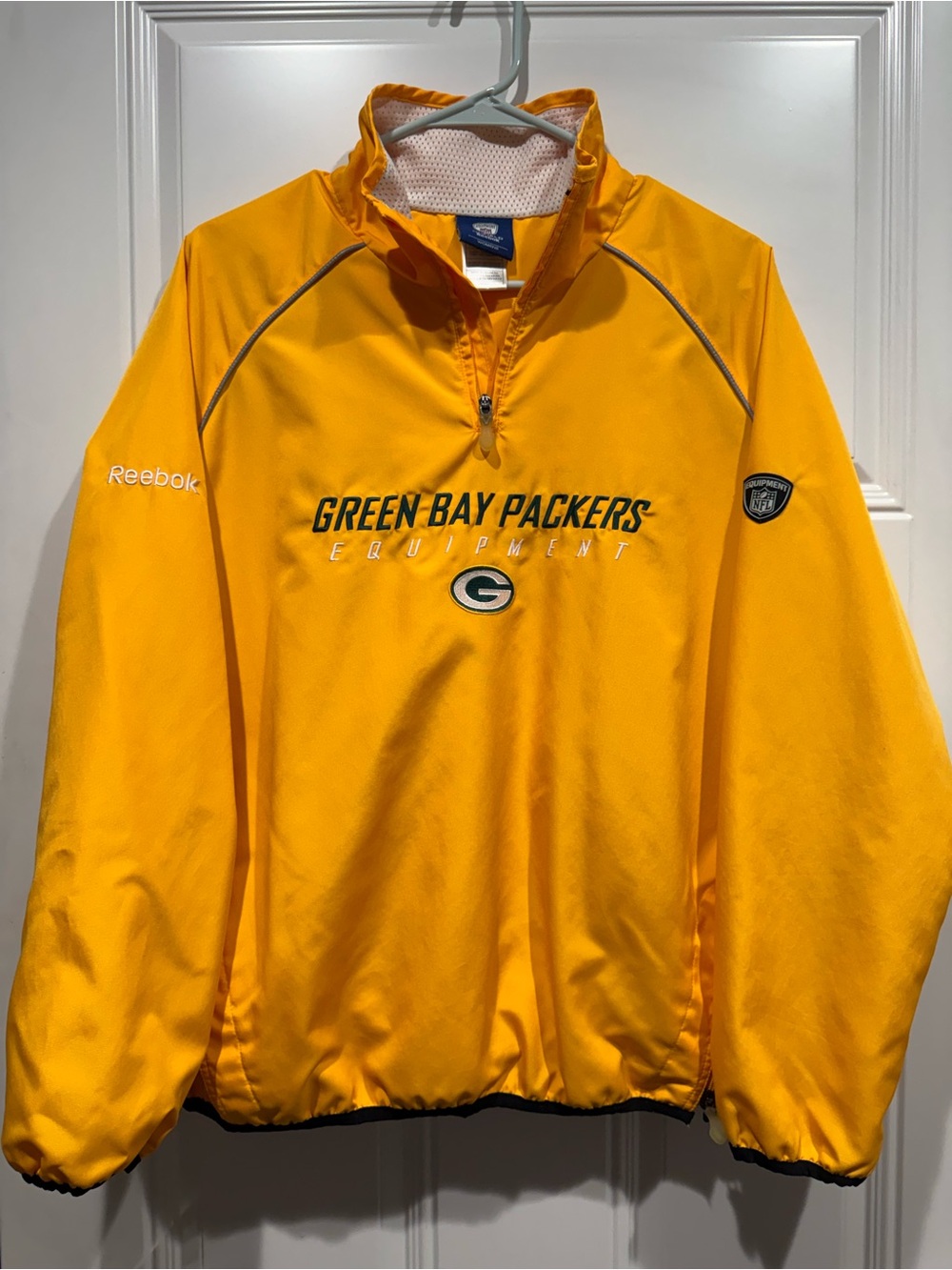 Reebok Yellow Onfield NFL Women's Jacket with White Mesh Lining